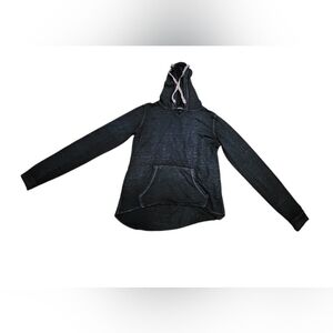 Derek Heart Black Heathered Pullover Sweater with Hood Size Small